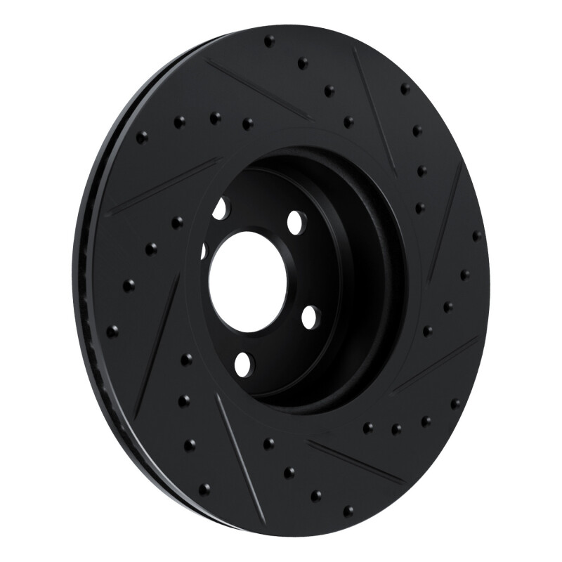 BMW 330I Brake Rotor (1) - Front Right - R1 Concepts - Drilled & Slotted - Black - `18-`25